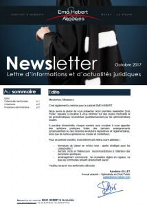 Newsletter du Cabinet EMO Avocats – Spéciale Droit Public – Octobre 2017