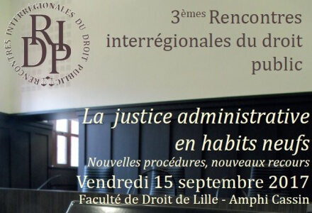 Maître Sandrine GILLET interviendra aux 3èmes rencontres interrégionales de Droit Public, le 15 septembre 2017 à Lille